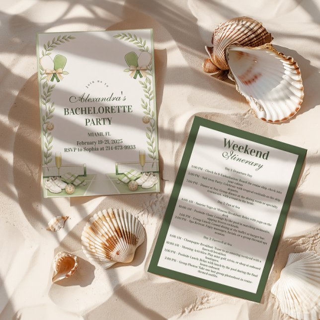 Invitation Preppy Pickleball Garden Bachelorette Party (Créateur téléchargé)