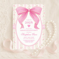 Preppy Pink Bow Cottagecore Graduation Party