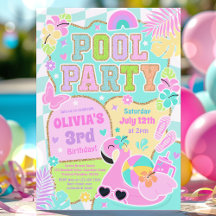 Preppy Pool Party tendance Cute Girly Pool Anniver