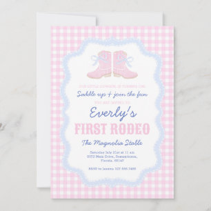 Invitation Preppy Rodeo First Birthday Cowgirl Boots