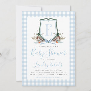 Invitation Préppy Southern Blue Boy Duck Baby shower