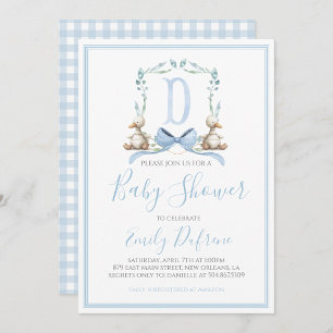 Invitation Préppy Southern Blue Boy Duck Baby shower