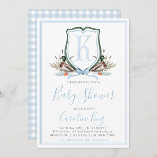 Invitation Préppy Southern Blue Boy Duck Baby shower