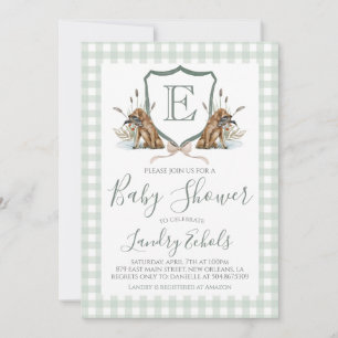 Invitation Preppy Southern Boy Hunting Duck Chien Baby shower