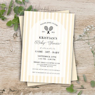 Invitation Preppy Yellow Tennis Country Club Baby shower