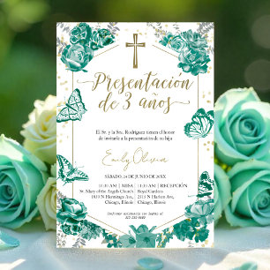 Invitation Presentación 3 años Papillon d'invitation espagnol