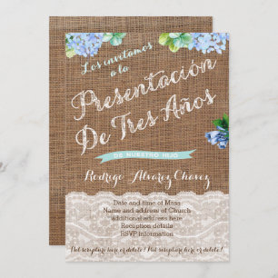 Invitation Presentación de Tres Años, de niño