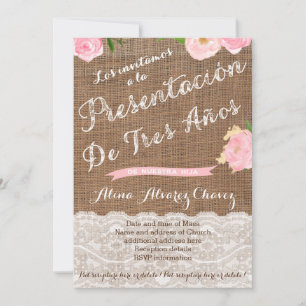 Invitation Presentación de Tres años, invitación presentacion