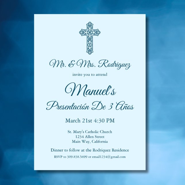 Invitation Présentation 3 Ans Blue Mexican 3ème Anniversaire (Créateur téléchargé)
