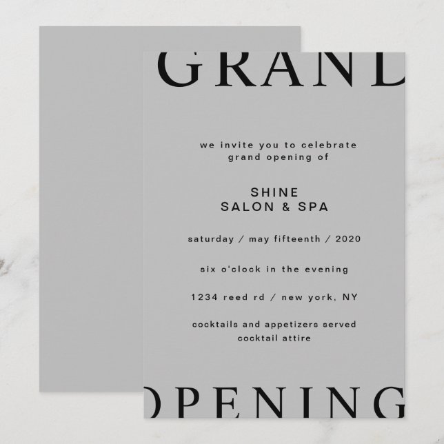 Invitation présentation ultra moderne élégant script grand ou (Devant / Derrière)