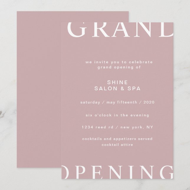 Invitation présentation ultra moderne élégant script grand ou (Devant / Derrière)