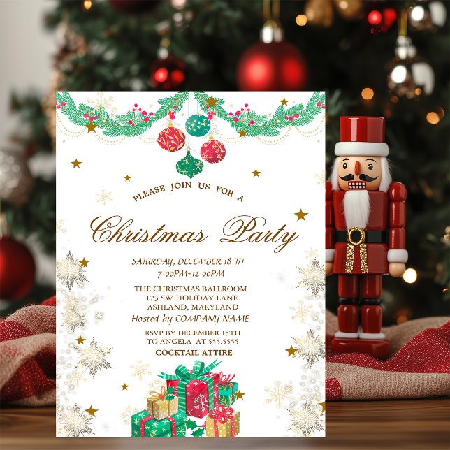 Invitation Présentations de décorations de Noël Flocons de ne (Créateur téléchargé)
