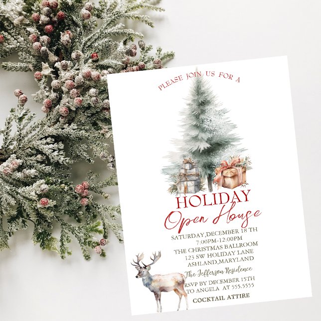 Invitation Présentations de sapin de Noël Maison ouverte pour (Créateur téléchargé)