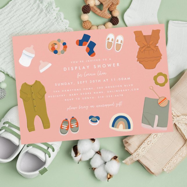 Invitation Présentoir de cadeaux pour bébé sans distinction d (Créateur téléchargé)