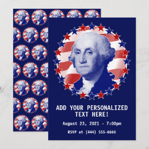 Invitation Président George Washington Stars and Stripes