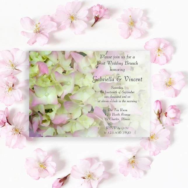 Invitation Presque Rose Hydrangea Floral Brunch de Mariage Ap (Créateur téléchargé)