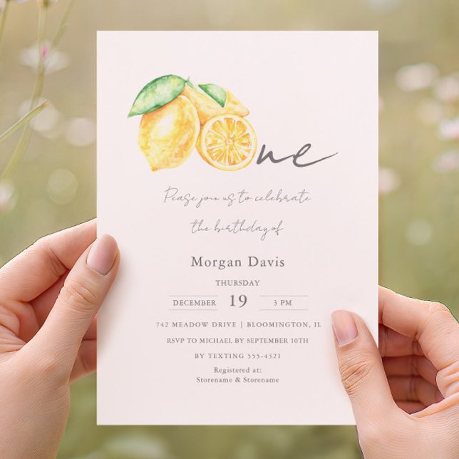 Invitation Presser Citron Citrus Été Bébé Premier Anniversair (Créateur téléchargé)
