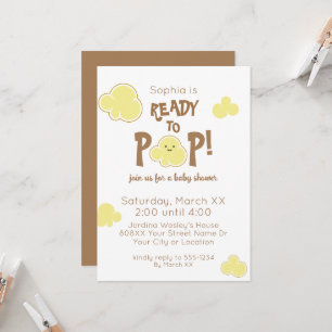 Invitation Prêt à éclater Mignonne Baby Shower au popcorn