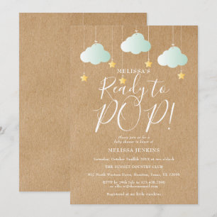 Invitation Prêt à éclater Twinkle Twinkle Baby Shower Rustiqu