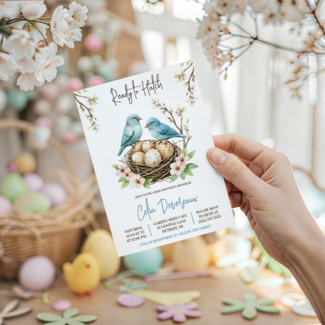 Invitation Prêt à éclore !  Cadeau de naissance oiseaux niche (Créateur téléchargé)