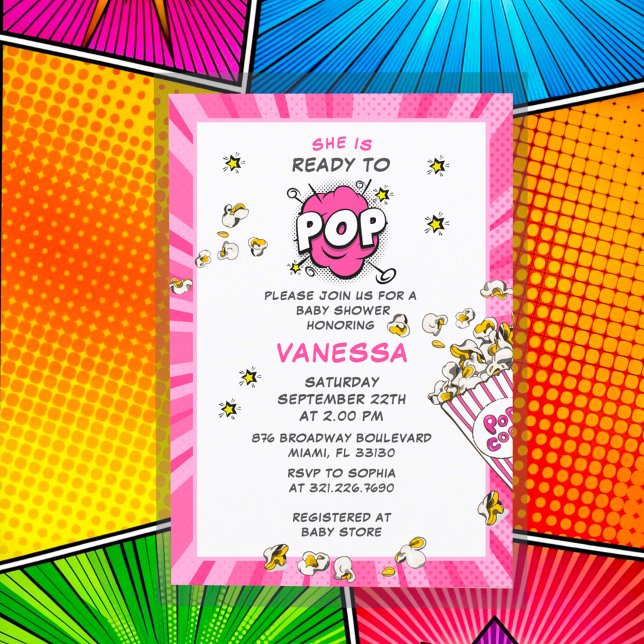 Invitation Prêt à faire du Pop Fun & Baby shower de filles mo (Créateur téléchargé)