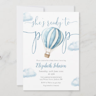Invitation Prêt à faire éclater le ballon bleu Baby Shower ga