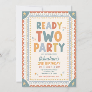 Invitation Prêt à faire la fête Garçon Fantaisie 2ème Anniver