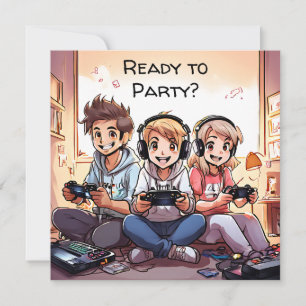Invitation Prêt à faire la fête Jeu à thème Anniversaire fê
