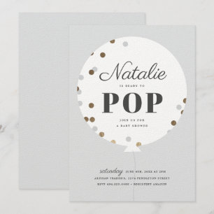 Invitation Prêt à faire sauter le baby shower gris du ballon 