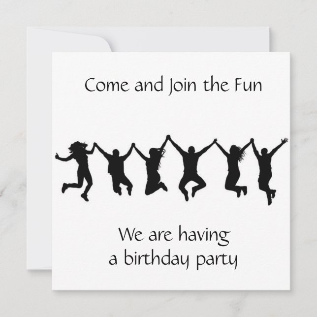 INVITATION **PRÊT À FÊTER ET À S'AMUSER** FÊTE D'ANNIVERSAIRE (Devant)