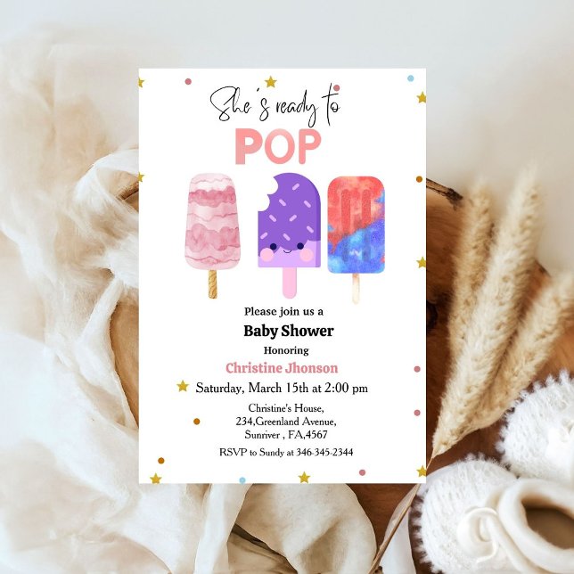 Invitation Prêt à pop baby shower Popsicle (Créateur téléchargé)