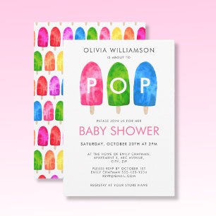 Invitation Prêt à pop Baby shower populaire coloré