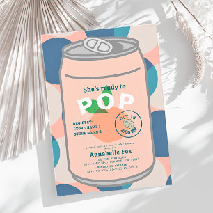 Invitation Prêt à pop soda Pop Can Pink Girl Baby shower