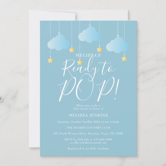 Invitation Prêt À Pop Twinkle Twinkle Baby shower (Devant)