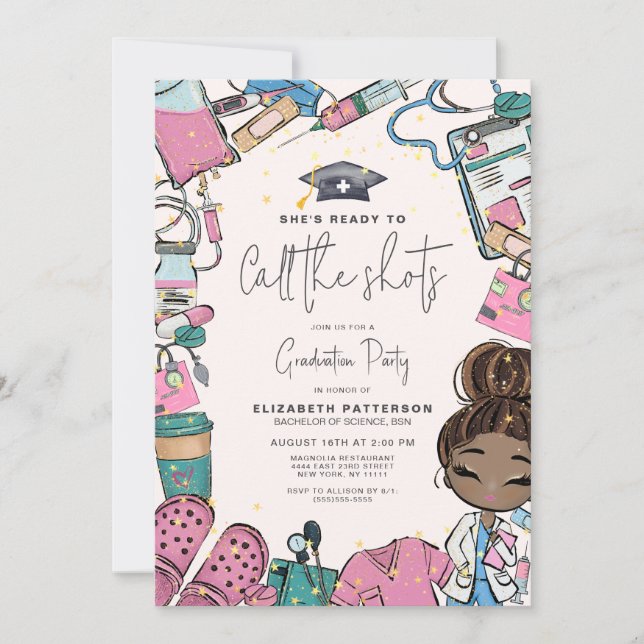 Invitation Prêt à téléphoner à la fête de graduation des infi (Devant)