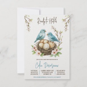 Invitation Prêt pour Hatch ! Baby shower des oiseaux nicheurs