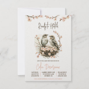 Invitation Prêt pour Hatch ! Baby shower des oiseaux nicheurs