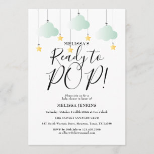 Invitation Prêt pour la Pop Twinkle Twinkle Baby shower neutr