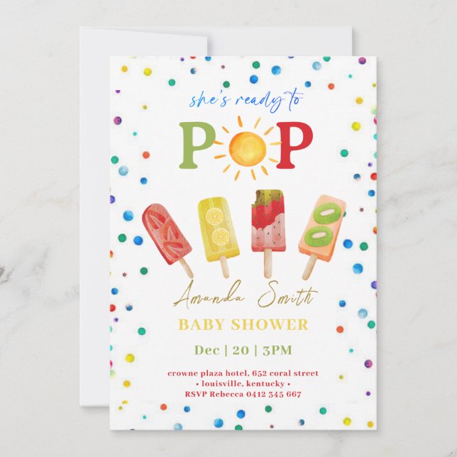 Invitation Prêt pour le Baby shower pop (Devant)