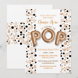 Invitation Prêt pour POP Boy Baby shower Rose Gold Elegant