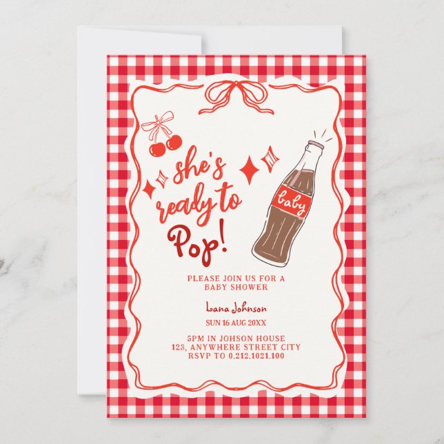 Invitation Prête à faire sauter la bouteille de Cola doodle B (Devant)