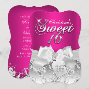 Invitation Pretty Diamond Bow rose chaud pour Swee