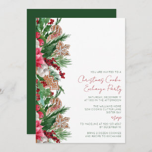 Invitation Pretty Gingerbread Cookie Exchange Party