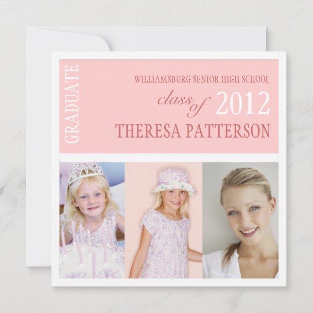 Invitation Pretty Pink Photo Collation Party (Devant)