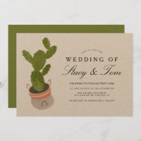 Prickly Pear Cactus main tiré Mariage Earthy