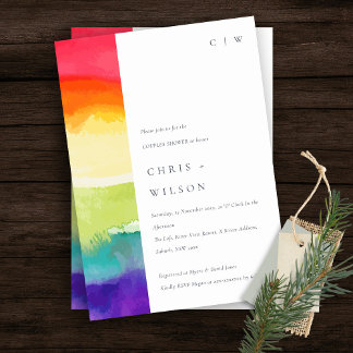 Invitation Pride colorée minimale Gras Couples Arc-en-ciel Do