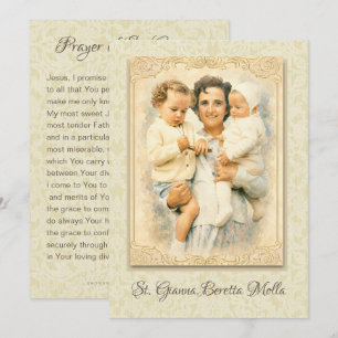 Invitation Prière de la mère catholique Sainte Gianna Beretta