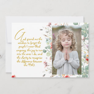 Invitation Prière de Sagesse Personnalisée avec Photo, Nom. .