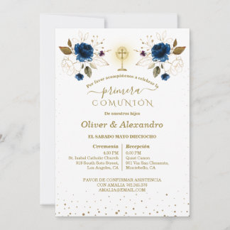 Invitation  Primera Comunión Boys Twin First Holy Communion