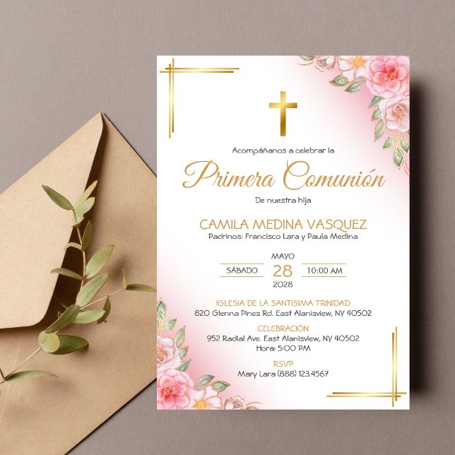 Invitation Primera Comunion Invitacion Cross First Communion (Créateur téléchargé)